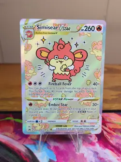 Pokemon TCG Simisear VSTAR GG37/GG70 Crown Zenith GG Ultra Rare Holo Full Art - Image 1