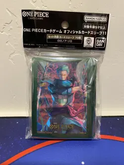 Roronoa Zoro ONE PIECE Card Game Oﬃcial Card Sleeves 11 New Sealed Authentic - Image 1
