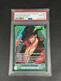 Dracule Mihawk Leader OP14-020/EB04 - The Azure Sea's Seven - English - PSA 10 - Image 1