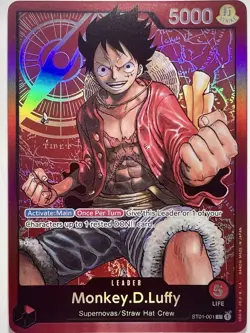 One Piece English Monkey.D.Luffy ST01-001 Foil Leader NM - Image 1