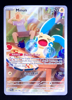 Minun - Holo Illustration Rare SV04: Paradox Rift 194/182 - Image 1