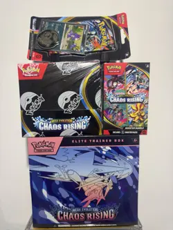 Pokemon Chaos Rising Sealed ETB & Booster box Check Lane Blister Booster Bundle - Image 1