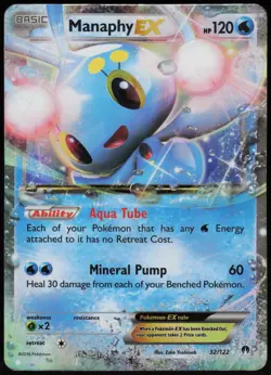 Manaphy EX 32/122 Holo Holo BREAKpoint EX Rare Yoshinob Heavily Played - Image 2