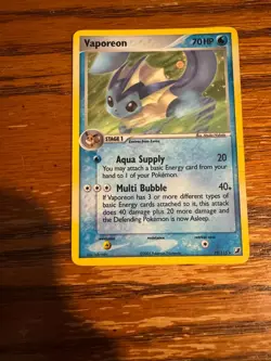 Pokemon Unseen Forces 19/115 Vaporeon Pokemon Card Holo Rare HP - Image 1