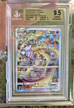 SPANISH BGS 9.5 Mewtwo VAstro (Vstar) GG44 Crown Zenith Beckett Pokemon Card - Image 1