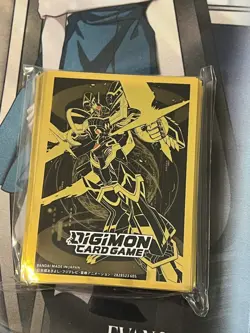 Digimon Card Game Bandai Fest Exclusive Gold Alphamon Sleeves Brand New Sealed - Image 1