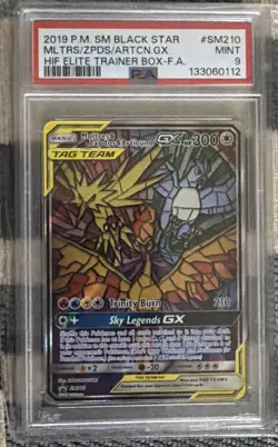 Pokemon Moltres Zapdos Articuno Tag Team GX SM210 TCG Black Star Promo PSA 9 - Image 1