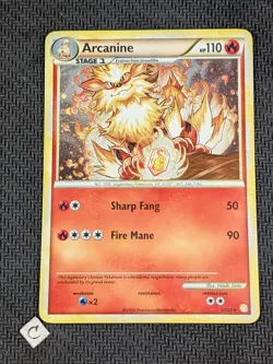 Arcanine 1/123 - HeartGold & SoulSilver Holo Rare Pokemon TCG LP - Image 1