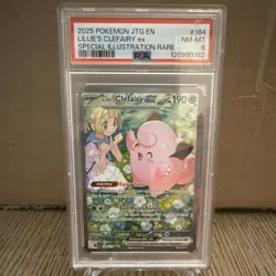 The Pokemon Company Lillie's Clefairy ex 184/159 Sv09 SIR EN Holo PSA 8 2025 - Image 1