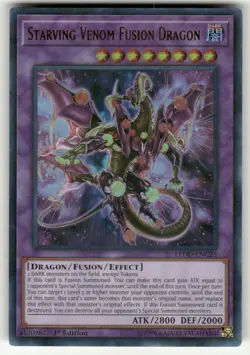 Starving Venom Fusion Dragon LEDD-ENC25 1st Ed Legendary Dragon Deck MP Yu-Gi-Oh - Image 1