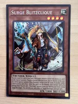 Yugioh Surge Blitzclique CORI-EN011 Secret Rare 1st Edition Near Mint - Image 1