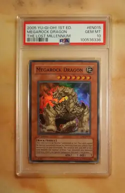 Yu-Gi-Oh 2005 Megarock Dragon PSA 10 GEM MINT TLM-EN015 1st Ed Super Rare! - Image 1