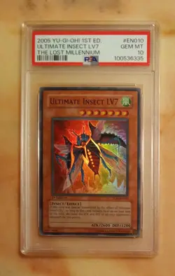 Yu-Gi-Oh 2005 Ultimate Insect LV7 PSA 10 GEM MINT TLM-EN010 1st Ed Super Rare! - Image 1