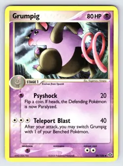 Grumpig 29/106 2005 EX Emerald Pokemon Card TCG Nintendo Non Holo - Lp - Image 1