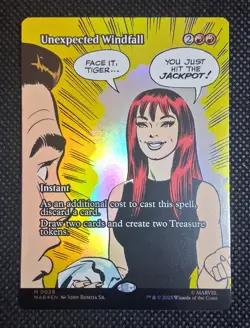 MTG Unexpected Windfall (Borderless) Marvel Universe Eternal-Legal Foil - Image 1