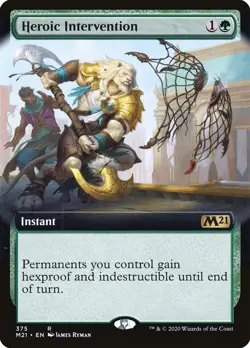 MTG - Heroic Intervention - M/NM - Extended Art - Core Set 2021 - Image 1