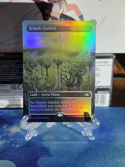 1x MTG Temple Garden - Foil - Borderless Near Mint, English - Unfinity - Image 1