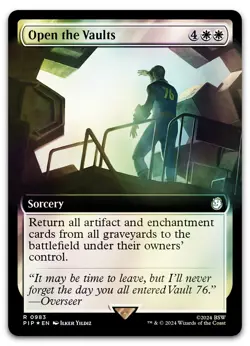 Open the Vaults (Extended Art) (Surge Foil) #983 (NM) Fallout PIP Magic MTG - Image 1