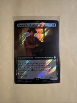 MTG Hancock, Ghoulish Mayor PIP 0910 R NM Surge Foil Extended Art - Image 1