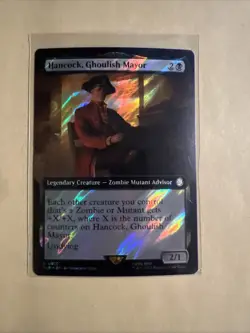 MTG Hancock, Ghoulish Mayor PIP 0910 R NM Surge Foil Extended Art - Image 2