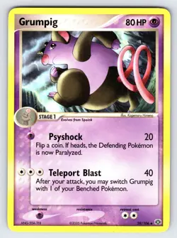 Grumpig 29/106 2005 EX Emerald Pokemon Card TCG Nintendo Non Holo - Nm/Vlp - Image 1