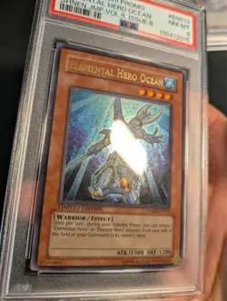 Yugioh Elemental Hero Ocean JUMP-EN013 Ultra Rare PSA 8 NM-MT! - Image 3