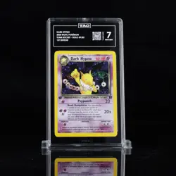 TAG 7 Near Mint Pokemon Dark Hypno Holo Rare Card 9/82 First Edition Vintage - Image 1