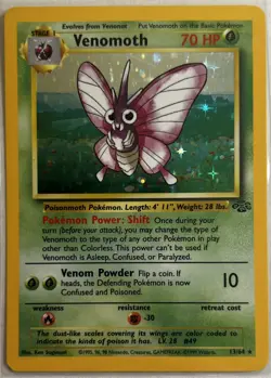 Venomoth Jungle 13/64 Pokemon Holo Rare 1999 WOTC Vintage NM TCG - Image 1