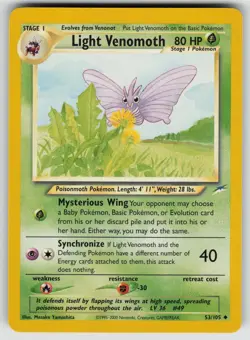 Light Venomoth 53/105 Uncommon Neo Destiny Pokemon Unlimited Moderately Played - Image 1