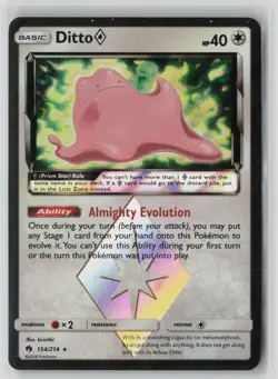 Ditto ◇ 154/214 Prism Star Rare Lost Thunder Pokemon NM - Image 1
