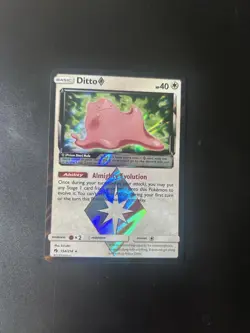 Ditto 154/214 Pokemon Card Lost Thunder Prism Star Rare Holo NM - Image 1