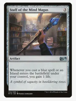 Staff of the Mind Magus | MTG M15 | Artifact Life Gain Blue Commander EDH | LP - Image 1
