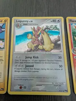Pokemon TCG 3-Card Lot POP Series 3 Plusle 5/17 Lopunny 9/17 Flareon - Damaged - Image 3