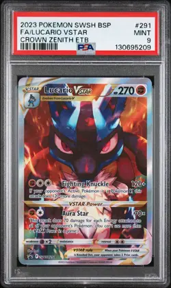 PSA 9 Lucario VSTAR ETB Promo - Pokemon Sword and Shield Promos - SWSH291 - Image 1