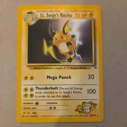 Pokemon TCG Lt. Surge's Raichu Gym Heroes 28/132 Regular Non Holo Rare LP - Image 1