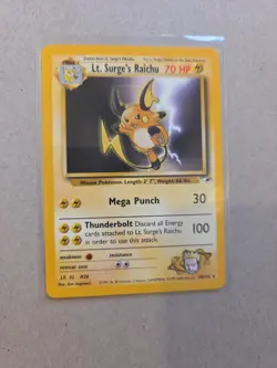 Pokemon TCG Lt. Surge's Raichu Gym Heroes 28/132 Regular Non Holo Rare LP - Image 2