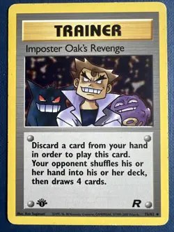 Pokemon Card WOTC 1999 Team Rocket 1st Edition Imposter Oaks Revenge 76/82 - LP - Image 1
