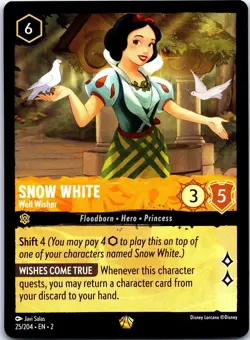 Snow White - Well Wisher 25/204 Legendary Rise of the Floodborn Lorcana NM - Image 1