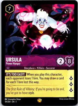 Ursula - Power Hungry 59/204 Legendary The First Chapter Lorcana Near Mint - Image 1