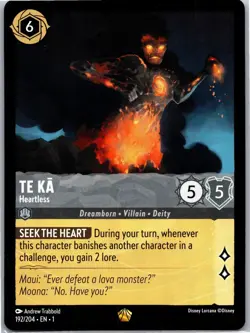 Te Ka - Heartless 192/204 Legendary The First Chapter Lorcana Near Mint - Image 1