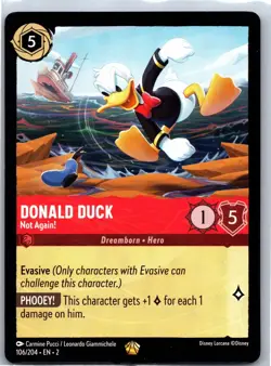 Donald Duck - Not Again! 106/204 Legendary Rise of the Floodborn Lorcana NM - Image 1