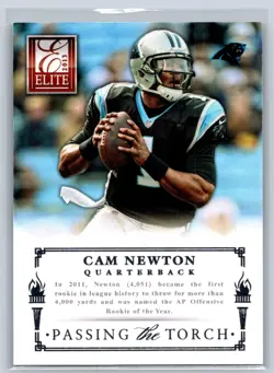 2013 Panini Elite #4 Andrew Luck / Cam Newton Passing the Torch Silver - Image 1