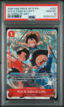 2025 ONE PIECE OP13-CARRYING ON HIS WILL #007 ACE & SABO & LUFFY PSA 10 - Image 1