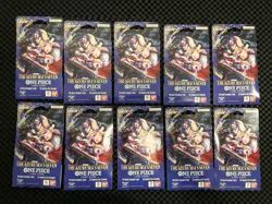 One Piece OP-14 The Azure Sea's Seven Sleeved Blister Booster Packs Lot Of 10 - Image 1