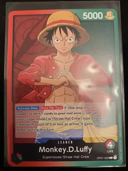 Monkey.D.Luffy OP01-003 Leader - Romance Dawn One Piece Card - Image 1