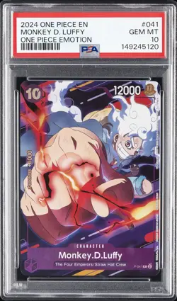 2024 ONE PIECE PROMOS ONE PIECE EMOTION #041 MONKEY D. LUFFY PSA 10 - Image 1