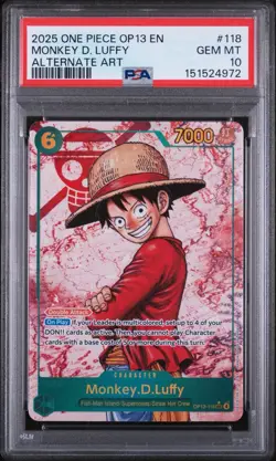 2025 One Piece Op13-Carrying on His Will Monkey D. Luffy #118 PSA 10 - Image 1