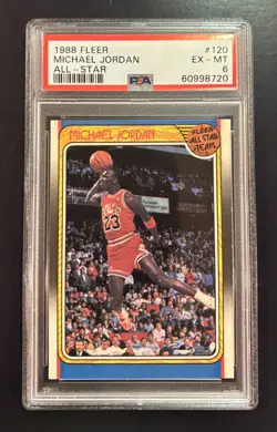 1988 Fleer All Star Team Michael Jordan #120 All Star Team PSA 6 - CLEAN SLAB 🐐 - Image 1