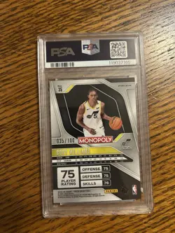 2024 Prizm Monopoly Cody Williams Red Millionaire Shimmer RC Rookie /100 PSA 10 - Image 2