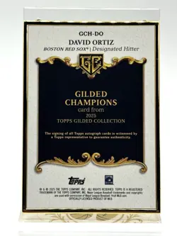 2025 Topps Gilded Gold Collection David Ortiz 1/10 Gold Framed Auto Red Sox SSP - Image 2